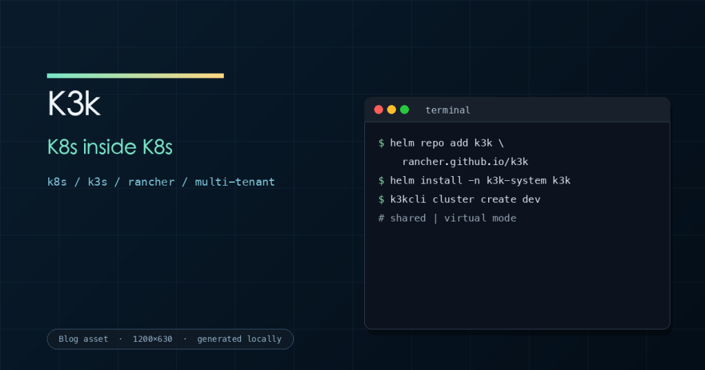 K3k：在 Kubernetes 裡面跑 Kubernetes，多租戶隔離的新解法 – Tony.Wu's Blog